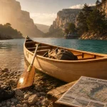 Canoë gorges du Verdon sur le lac de Sainte-Croix, eau turquoise