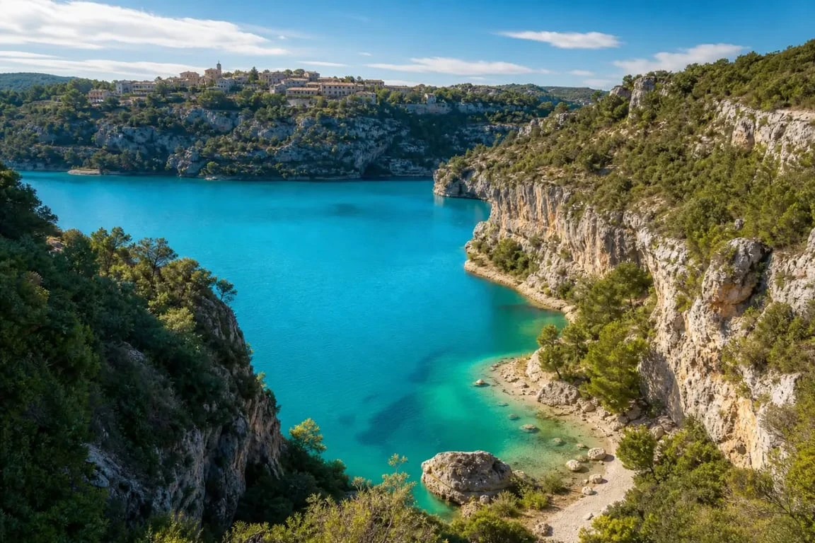 Lac d’Esparron paysage panoramique du lac d’Esparron