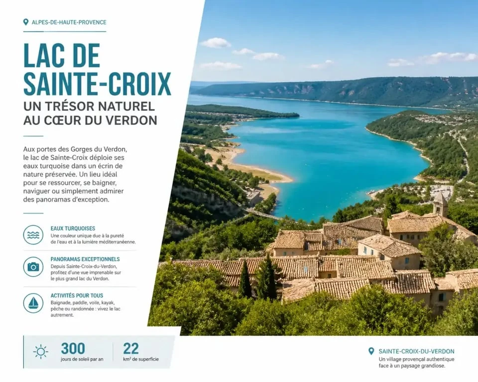 Vue panoramique du lac de Sainte-Croix près du parking du Jas