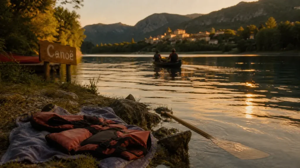 Lac de Quinson : canoë et baignade au golden hour