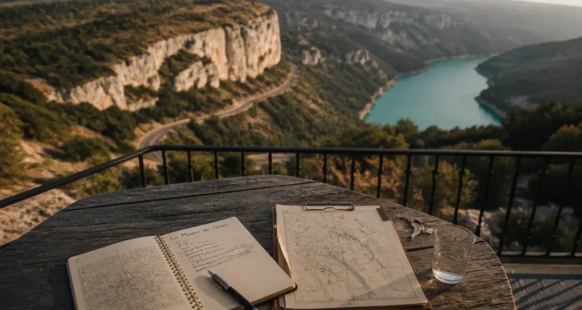 Maison gorges verdon sur balcon, plan et carte