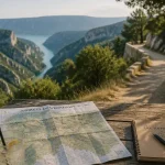 Où dormir gorges du Verdon : carte sur terrasse près des falaises
