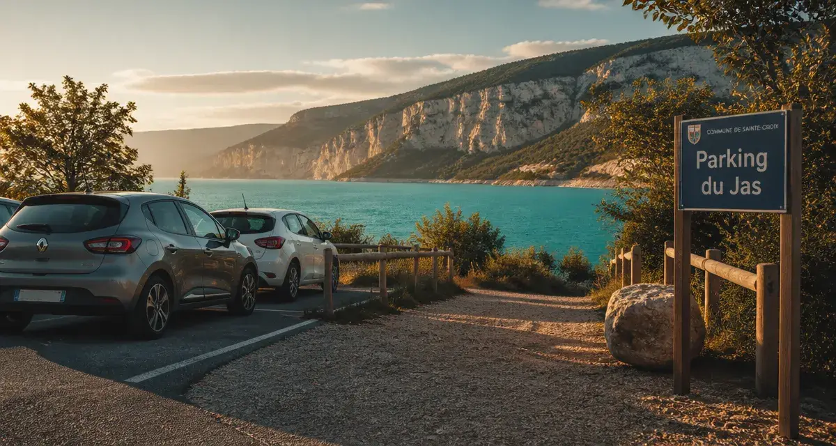 Parking du Jas Sainte-Croix-du-Verdon : accès au lac, 300 places