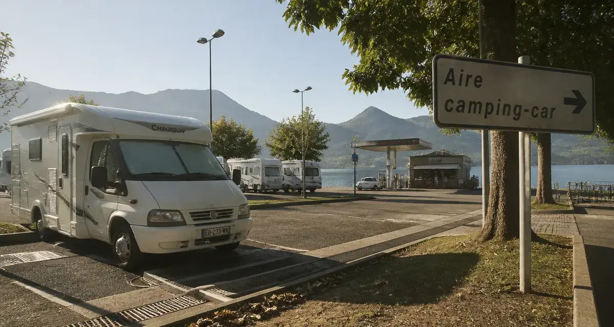 Aire camping cars les salles sur verdon : camping-car et accès