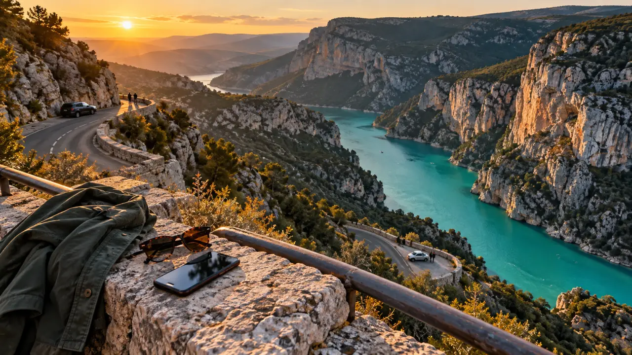 Balade gorges du Verdon : belvédère sur route panoramique