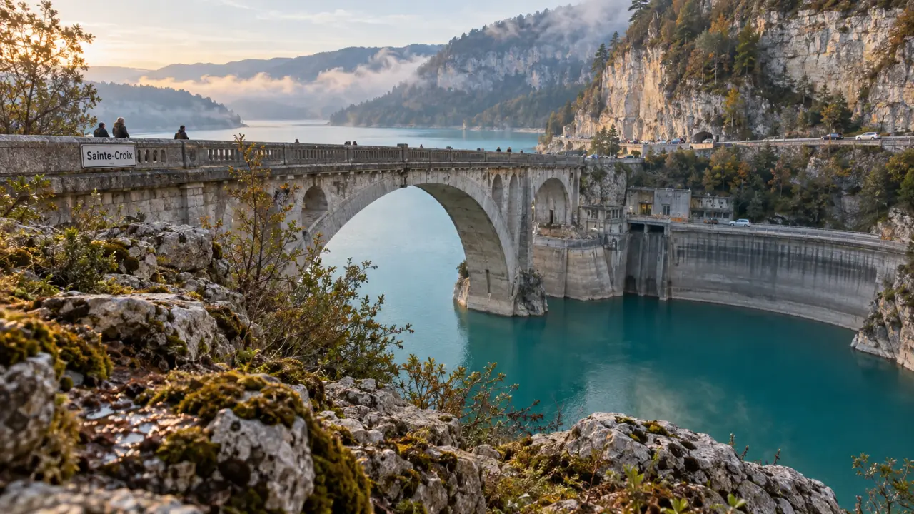 Barrage gorges du Verdon Sainte-Croix et lac turquoise