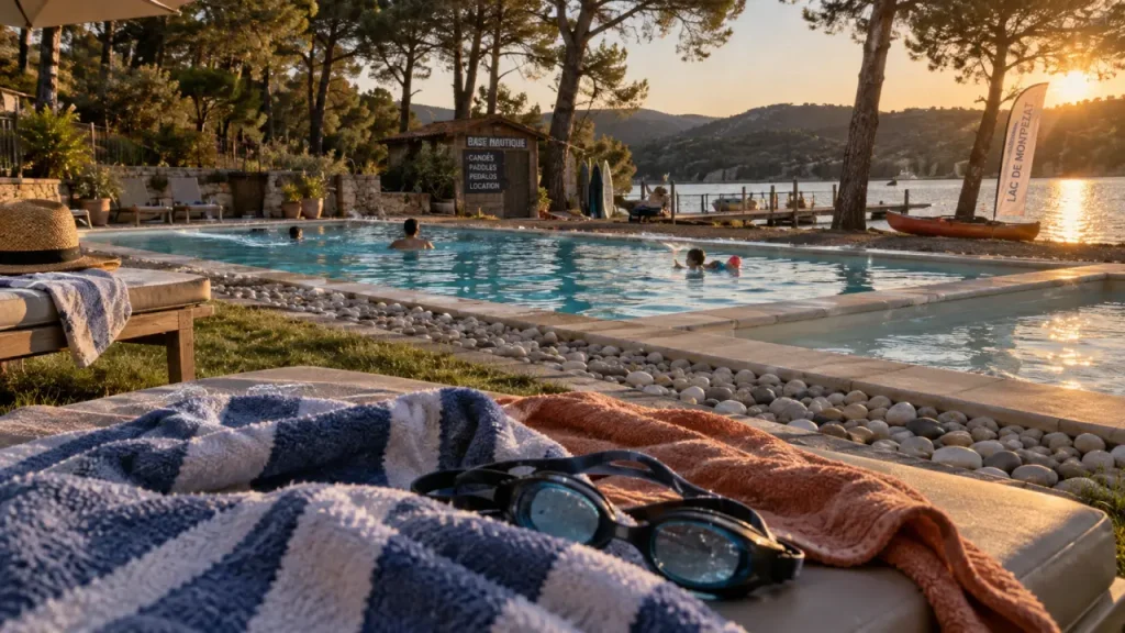 Camping La Farigoulette : 5 étoiles au bord du lac et base nautique dans le Verdon