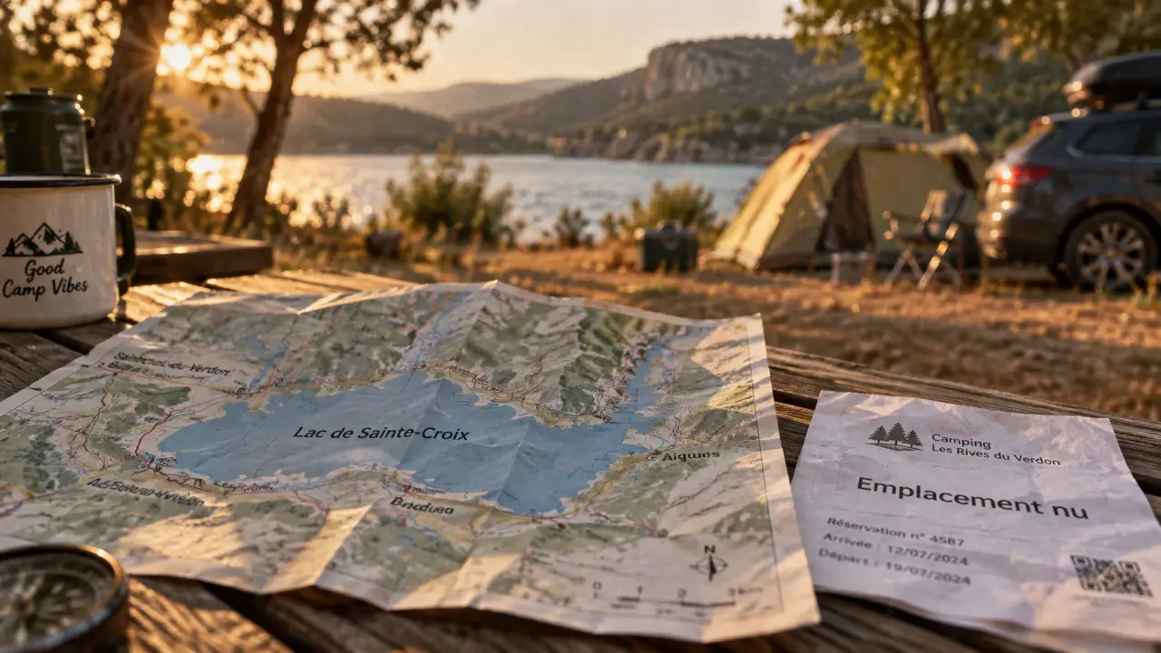 Camping lac de sainte croix pas cher : carte et billet de réservation pour un emplacement