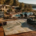 Camping les gorges du verdon 4 etoiles : piscine, transats et lac