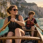 Canoë kayak gorge du Verdon : pagayage en eaux calmes turquoise