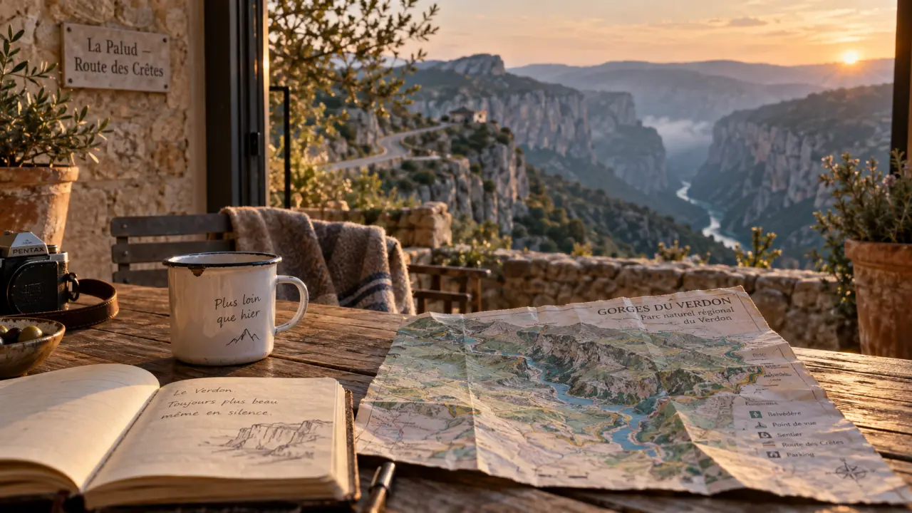 Chambre d hote gorges du verdon, terrasse La Palud, carte et vue belvédère
