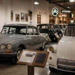 Intérieur du citromuseum castellane avec DS et 2CV exposées