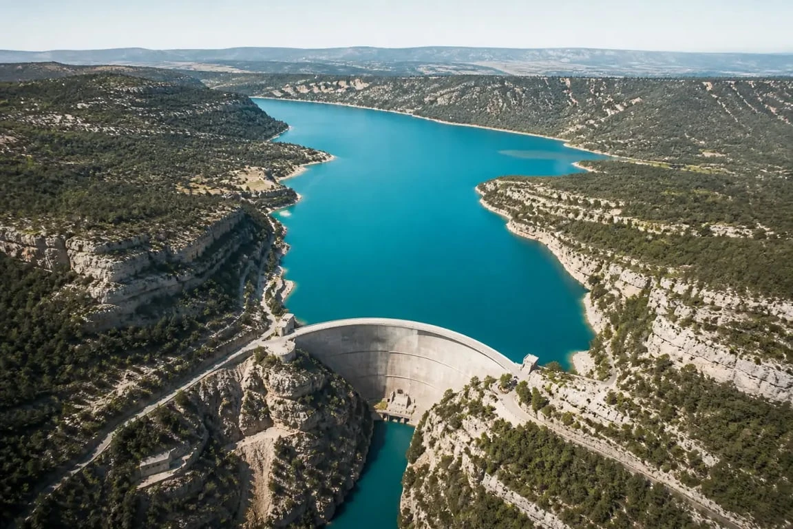 Barrage de Sainte-Croix et lac de Sainte-Croix dans les gorges du Verdon