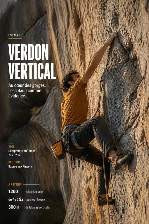 Escalade sur les falaises du Verdon lors d'une sortie encadrée par un guide diplômé d'État