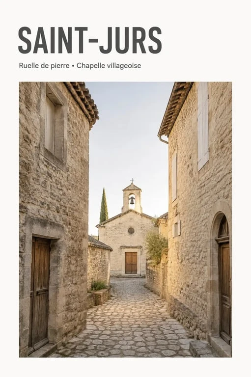 St Jurs, ruelle patrimoniale et édifice ancien dans le village des Alpes-de-Haute-Provence