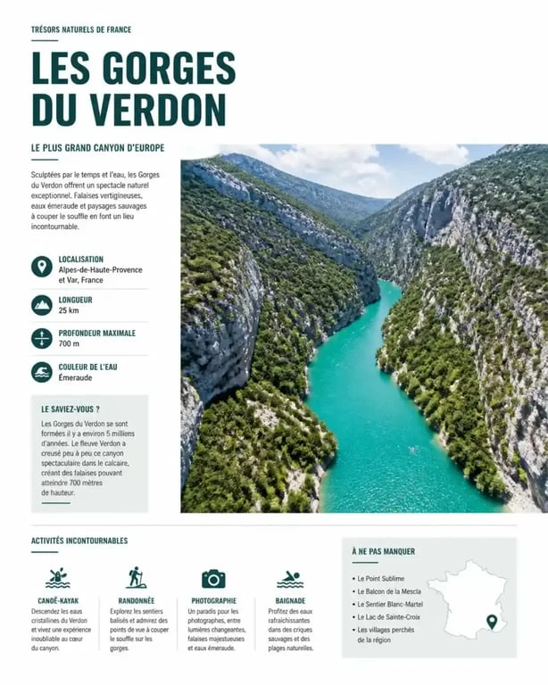 Paysage des Gorges du Verdon pour vos activités nautiques