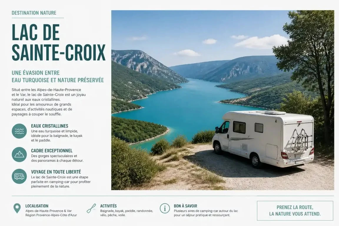 Aire de camping-cars aux Salles-sur-Verdon près du lac de Sainte-Croix