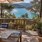 Gorges du verdon mobil home sur terrasse au lac Sainte-Croix