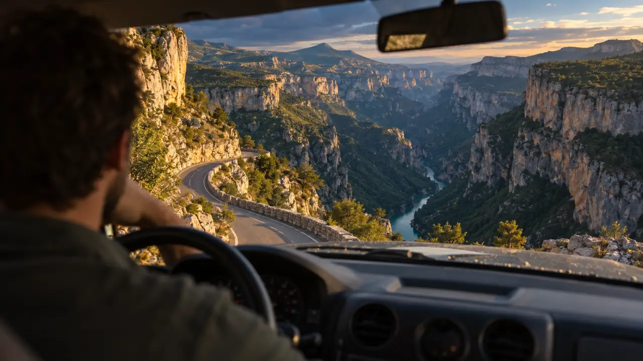 Itinéraire gorges du Verdon en voiture, vue depuis un belvédère sur les gorges