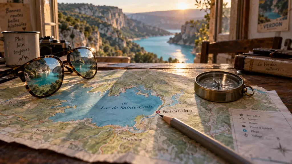 Carte du lac de Sainte-Croix : plages, villages et routes à repérer avant de partir