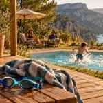 Mobil home gorges du verdon avec piscine : terrasse et baignade