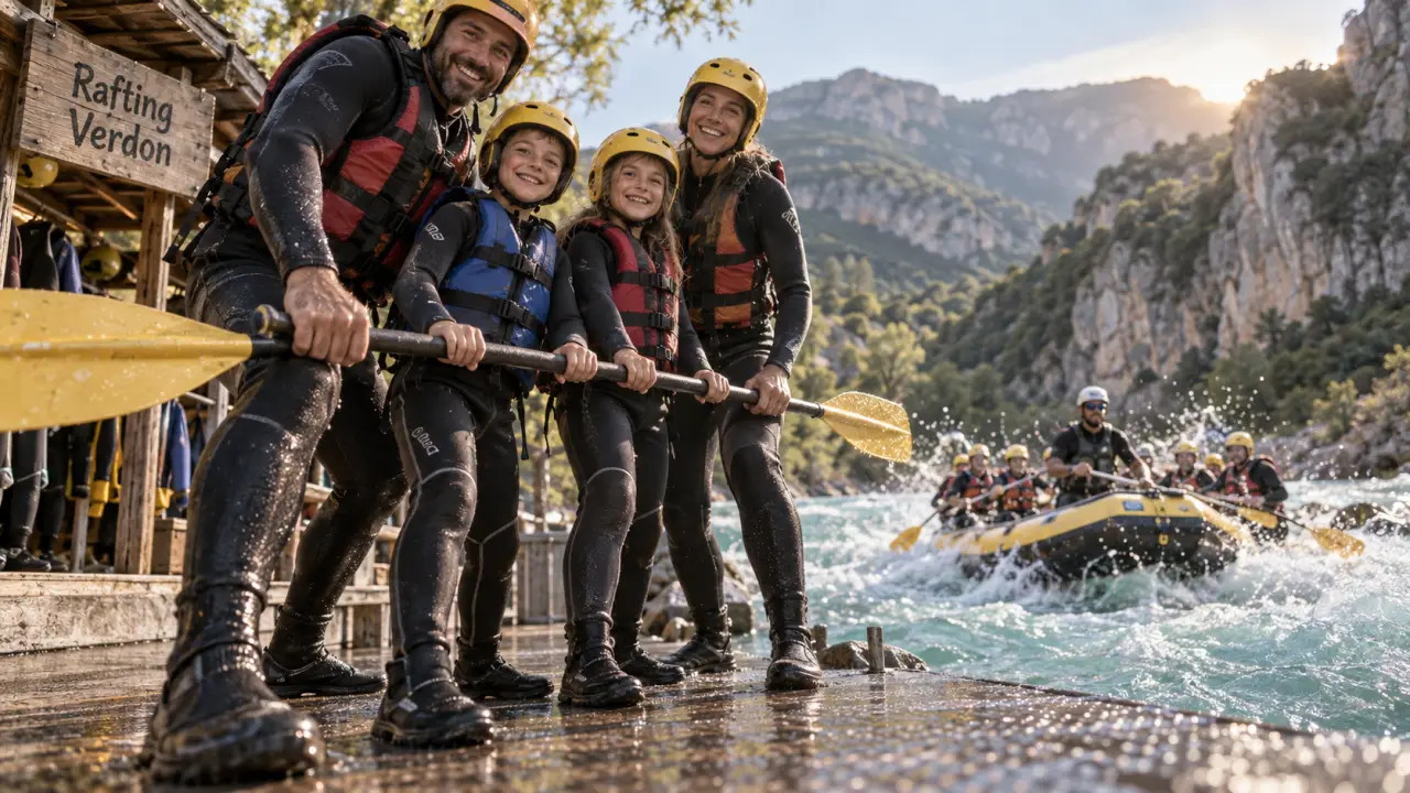 Rafting verdon castellane : famille en raft sur le Verdon à Castellane