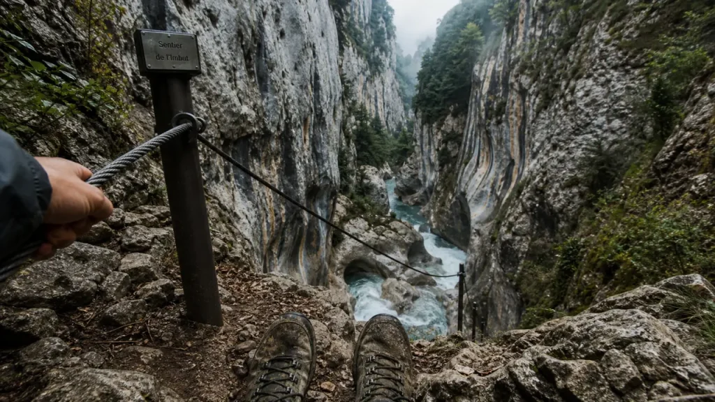 Sentier de l imbut : passages câblés dans les gorges du Verdon