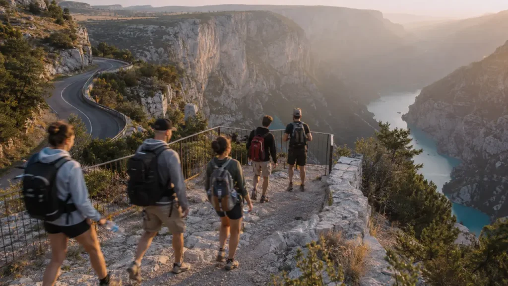 Vacances gorges du Verdon : vue belvédère sur la route des Crêtes, lacs et falaises