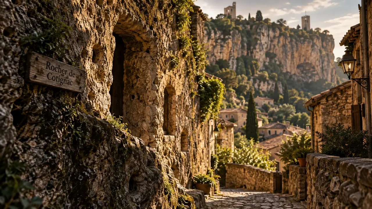 Visiter Cotignac : rocher de tuf et tours sarrasines