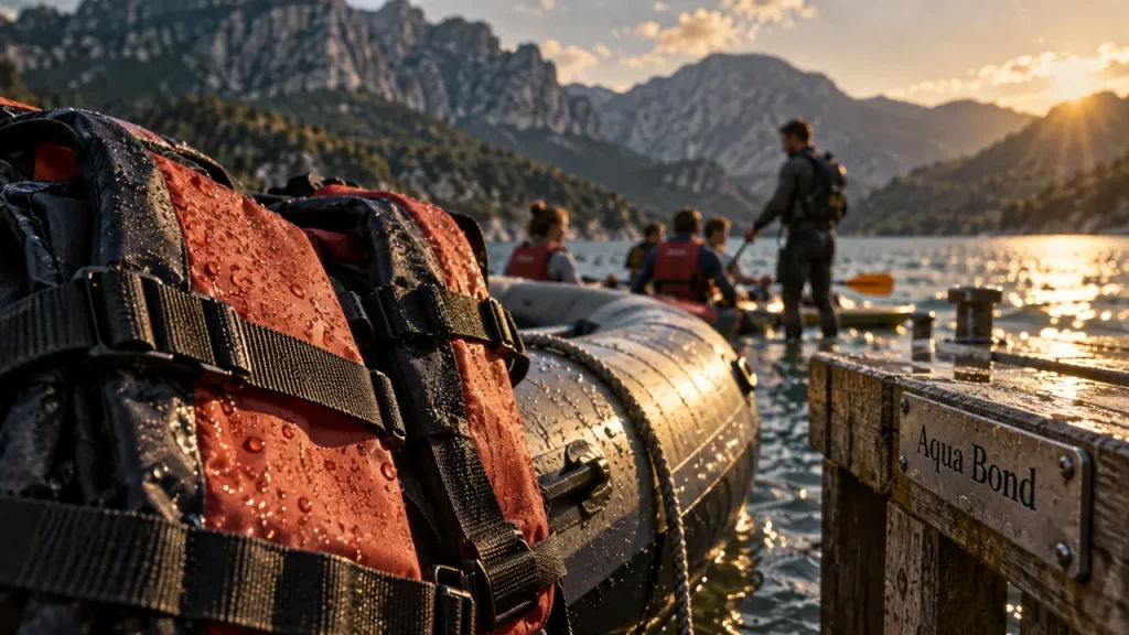 Aqua Bond rafting Verdon sur le lac de Castillon, embarcation et gilets