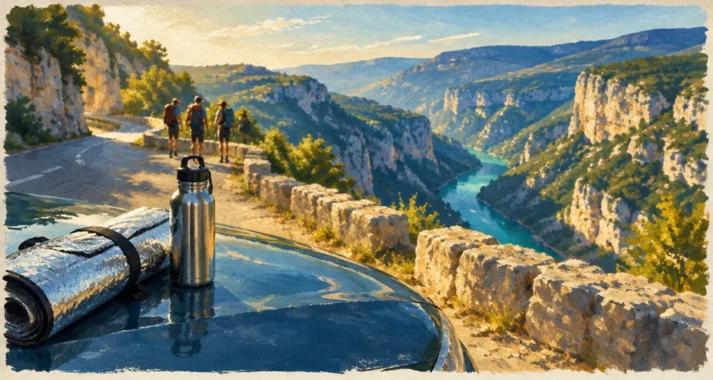 Balades gorges du Verdon, vue sur les falaises et le canyon