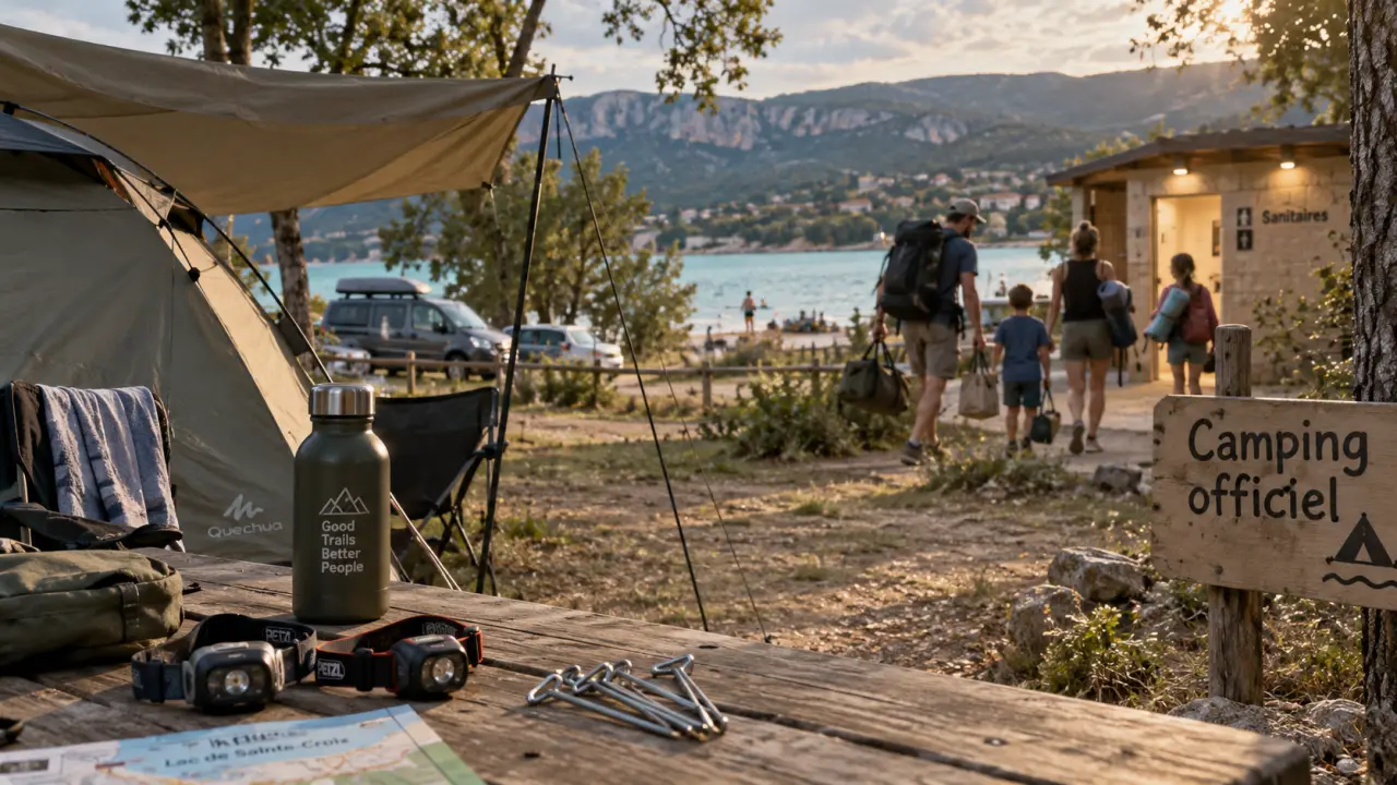 Camper au lac de sainte croix : camping officiel près du lac, tente et sanitaires