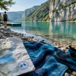 Cascade lac les gorges du verdon : lac de Sainte-Croix, turquoise et falaises calcaires