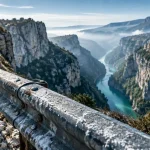 Hautes gorges du Verdon depuis la route des Crêtes : belvédère vertigineux