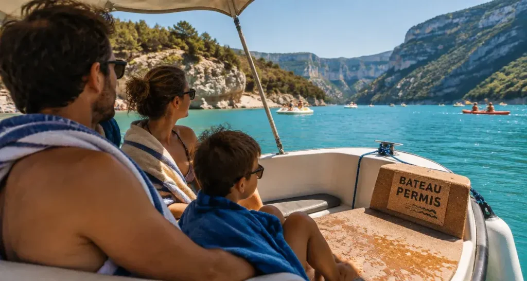 lac de sainte croix location bateau electrique sans permis, bateau amarré