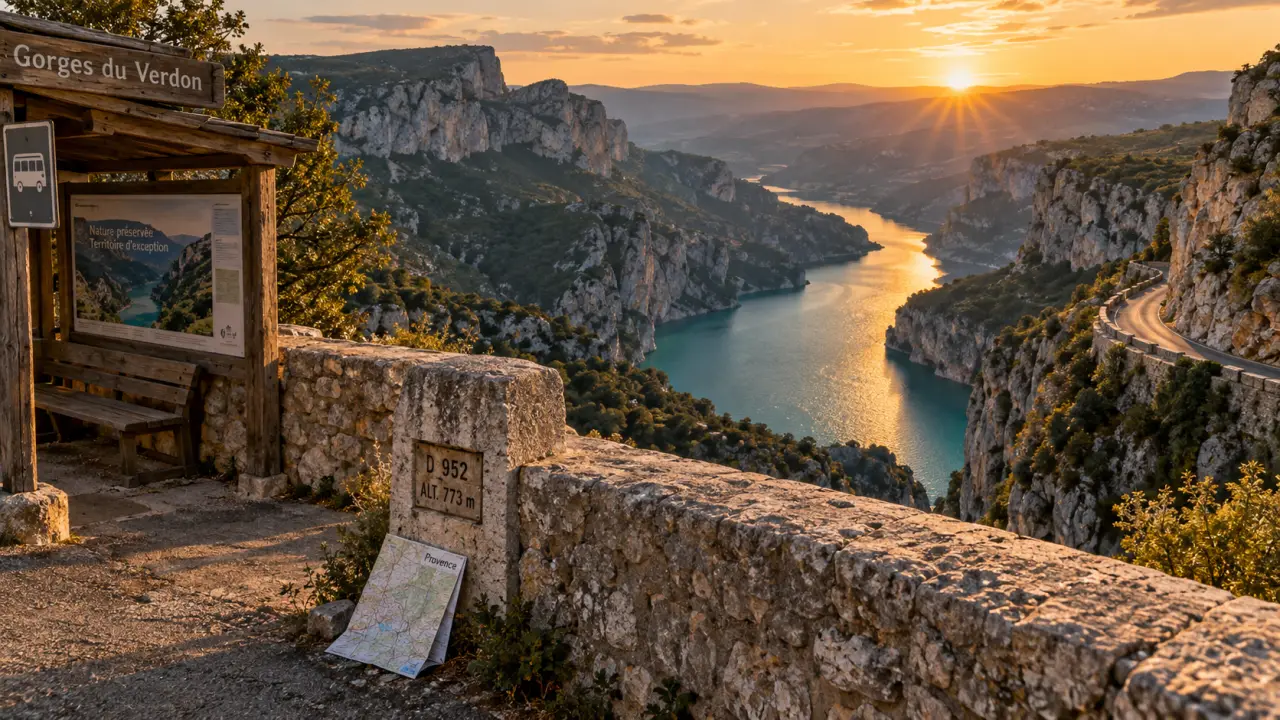 Où sont les gorges du Verdon : belvédère sur canyon turquoise