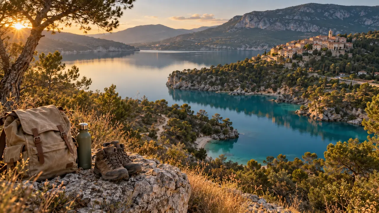 Randonnée lac de sainte croix : sentier au bord du lac Sainte-Croix-du-Verdon