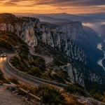 route des crêtes verdon, D23 en lacets au-dessus des gorges du Verdon