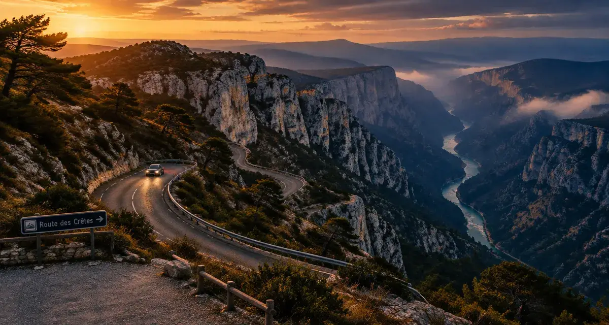 route des crêtes verdon, D23 en lacets au-dessus des gorges du Verdon