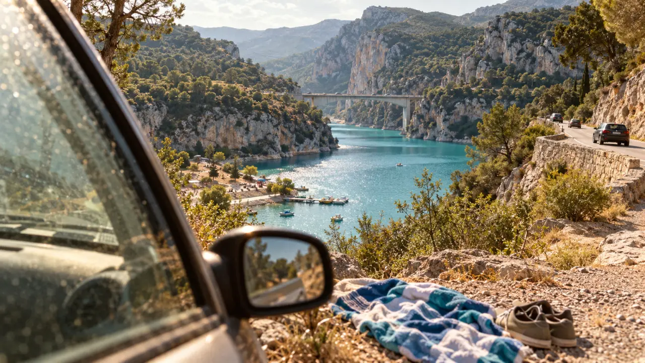 Tour du lac de sainte croix, route vers le lac et baignade