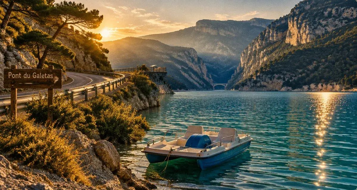 Visiter les gorges du Verdon en 1 jour : lac de Sainte-Croix au golden hour